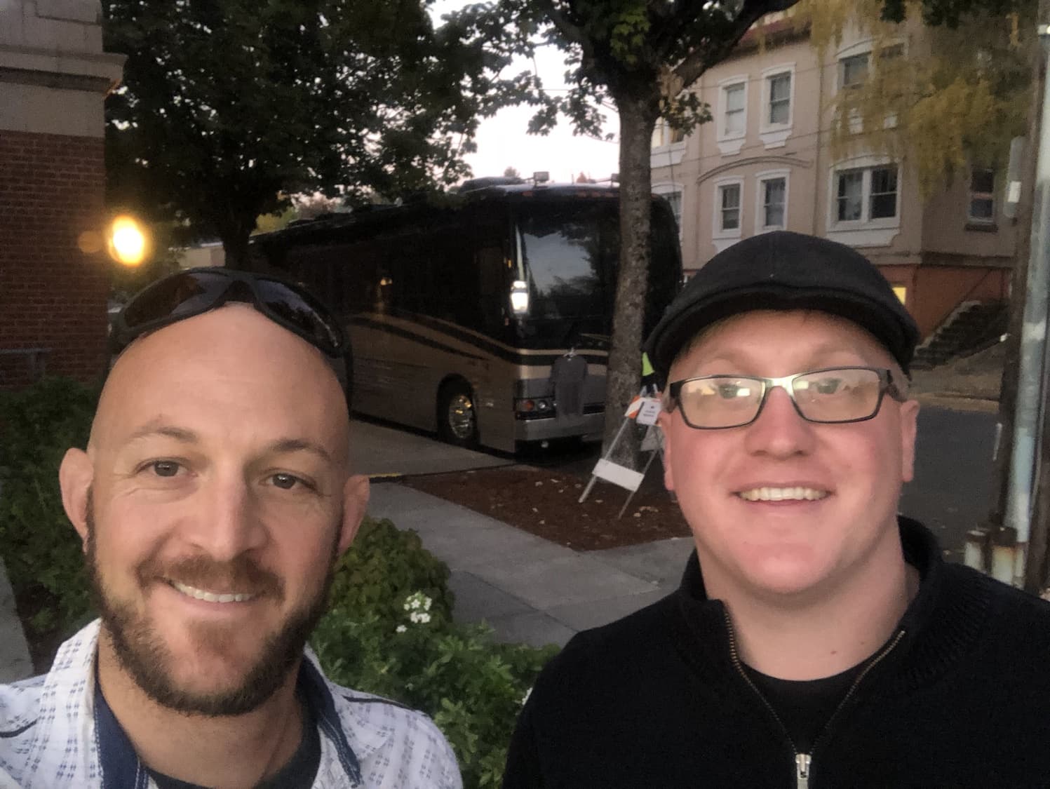 Pat Metheny's tour bus selfie