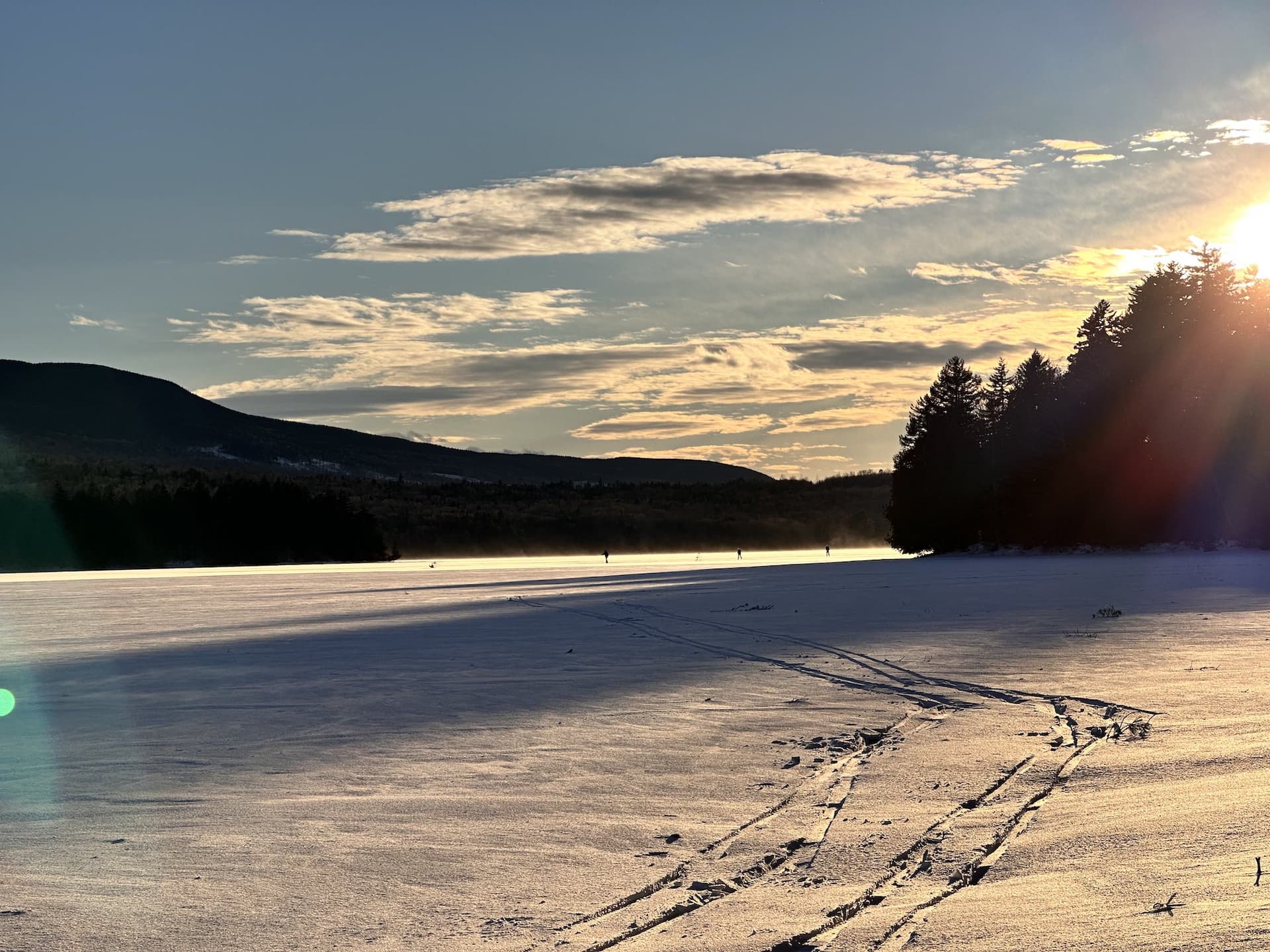 sunset over the pond